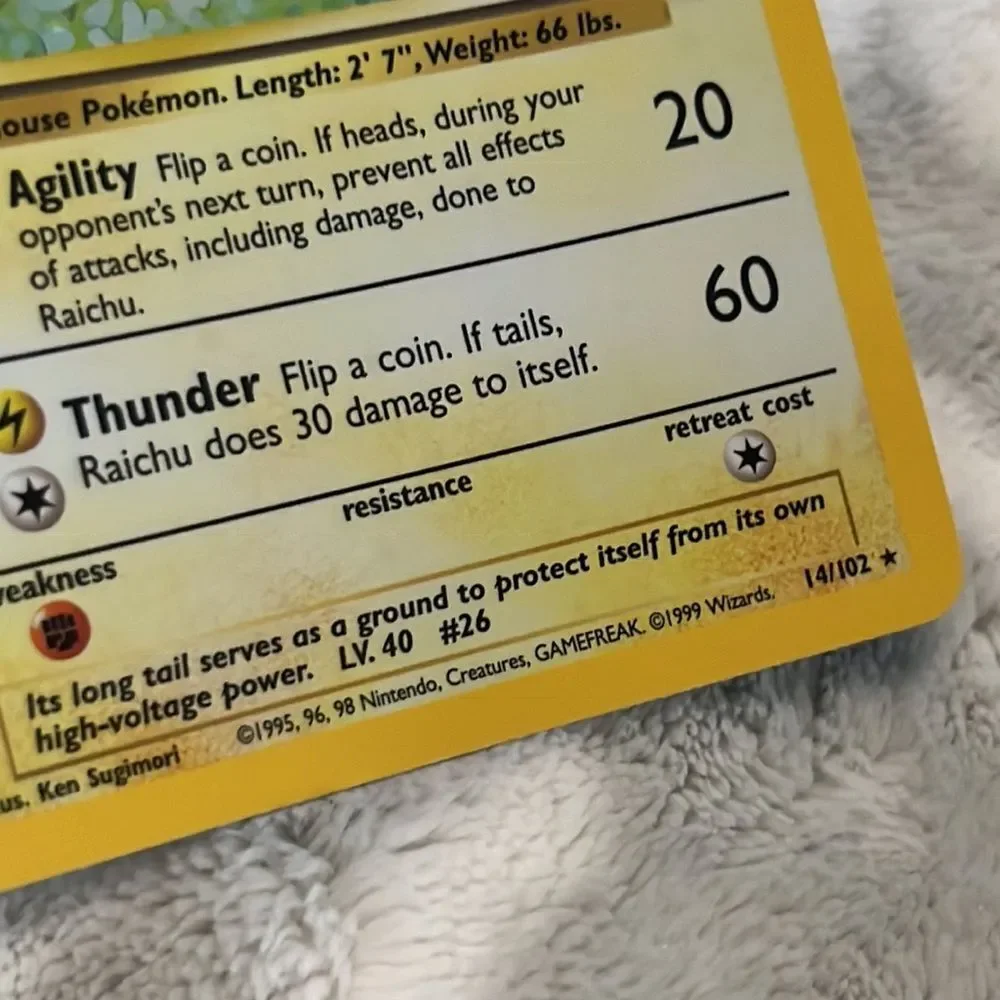 Pokemon Raichu 14/102 Base Set Holo Rare